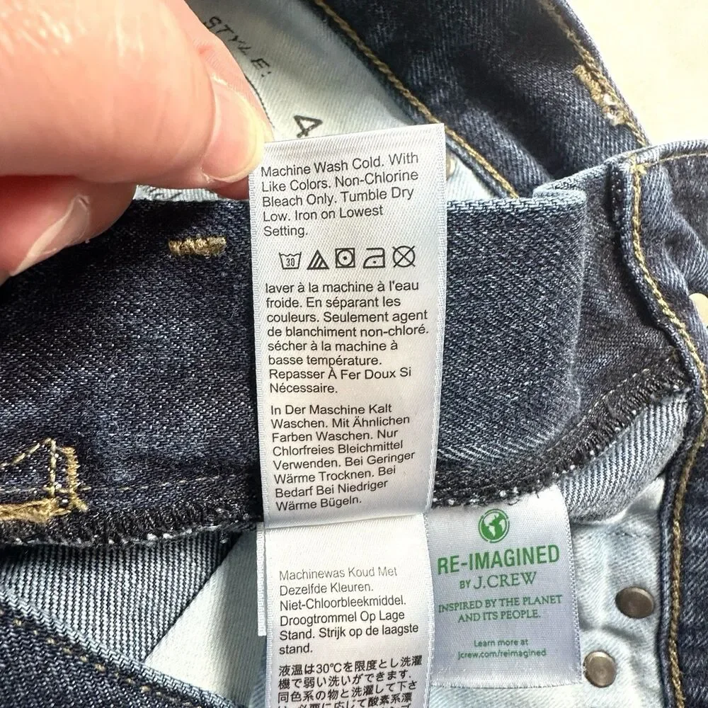 J Crew 484 Jeans Mens 31x30 Blue Dark Wash Slim Denim Cotton Mid Rise